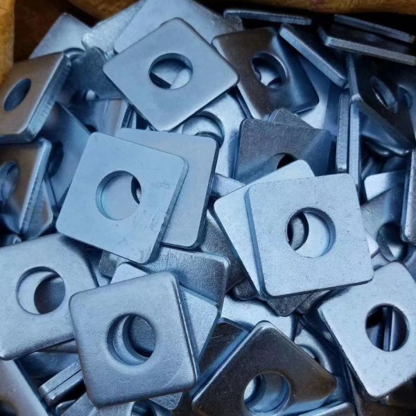 Zinc plated rectangular flat washer galvanized metal steel 3/8" flat square washer