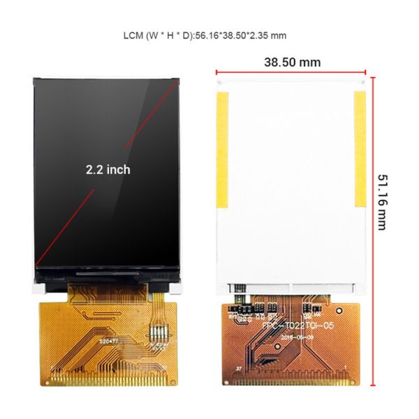 FCC 2.2inch ILI9341V Controller Industrial Touch Screen Panel