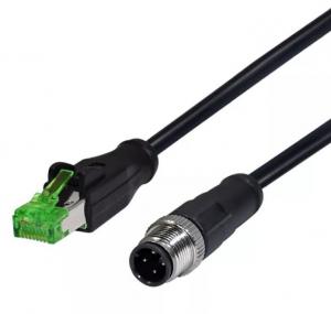 China 8 pin connector wire X d code Female M12 to Male RJ45 cable 4 pin 8 pin waterproof M12 connector on sale