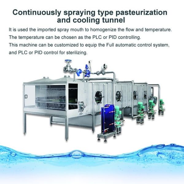 SUS304 Carbonated Beverages Pasteurization Tunnel Stepless Speeding