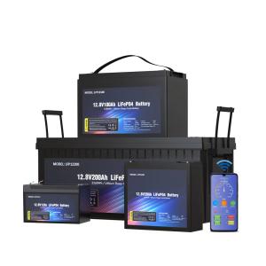 China Waterproof Mobile rV LiFePO4 Lithium Ion Camper Battery 12.8V Bluetooth BMS on sale