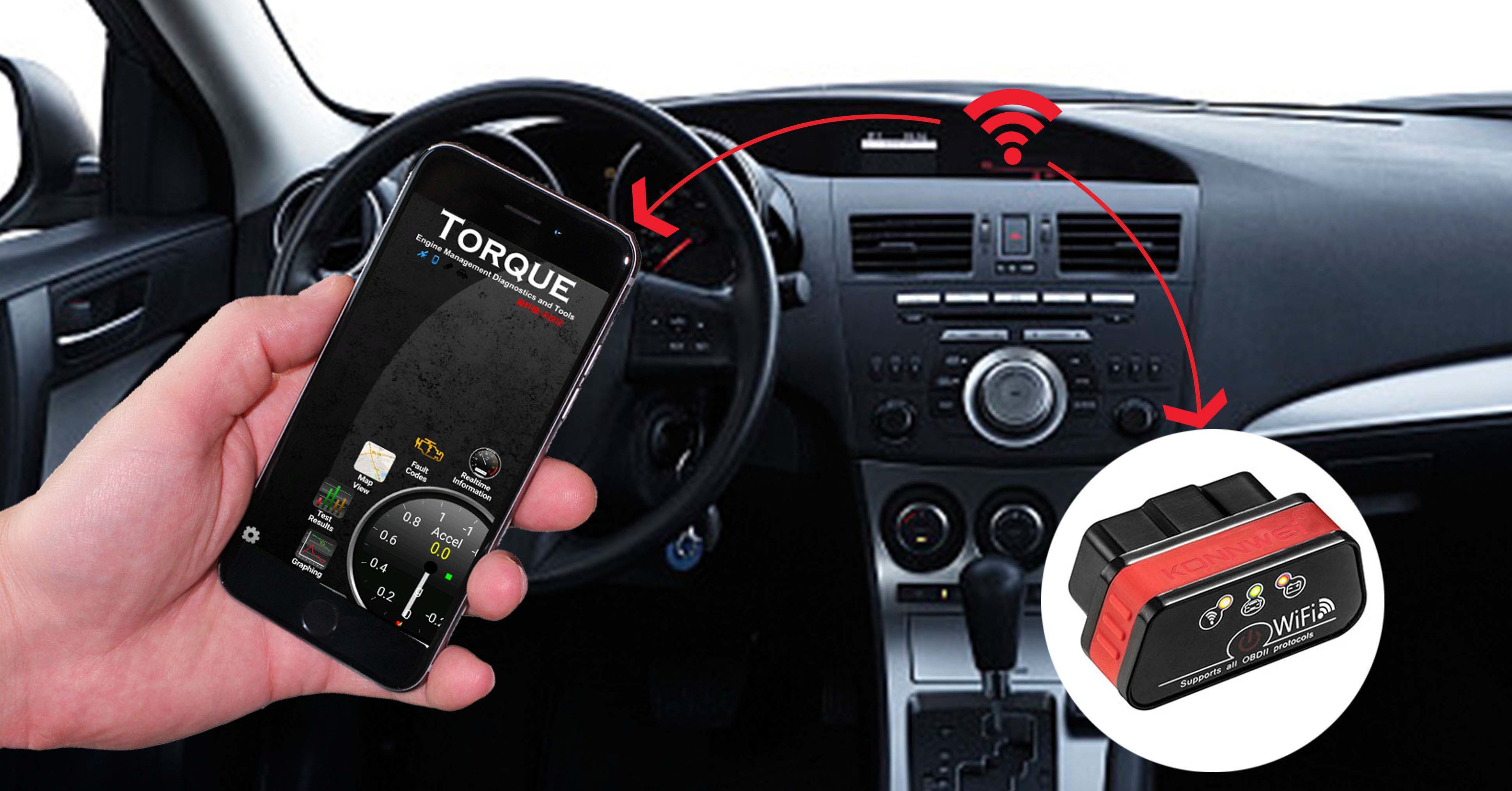 Portable Obd2 Wifi Auto Scanner / Precise Wifi Adapter Diagnostic Tool