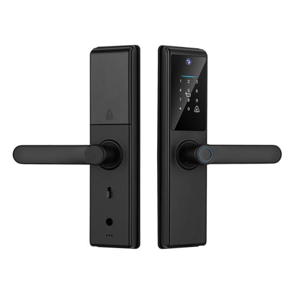 Quality Tuya Smart Door Lock With Camera Fingerprint Key Card Passcode For Hotels for sale