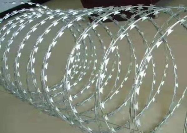Quality Galvanized Razor Blade Wire Spray Color Razor Sharp Barbed Wire for sale