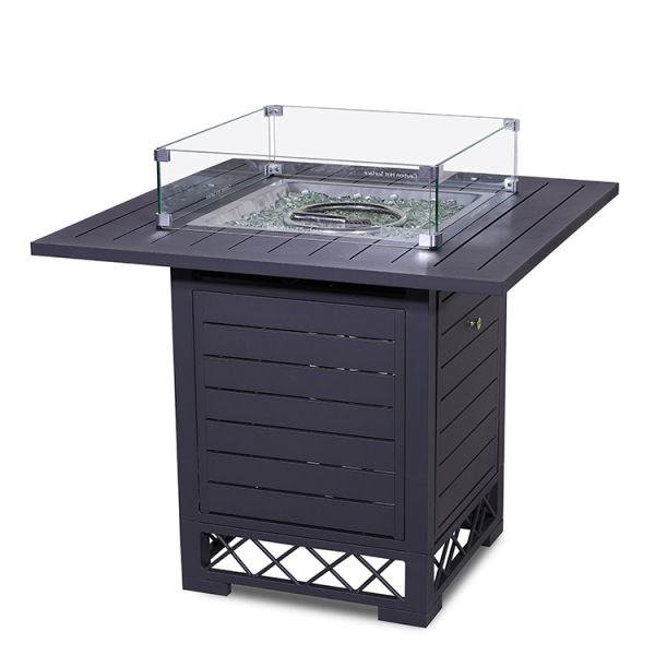 50000 BTU Rectangular Table Top Fire Pit Contemporary Design