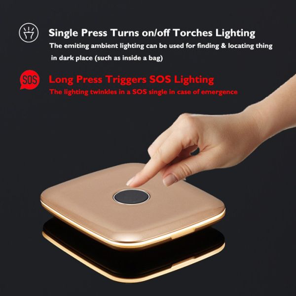 1X / 5X Magnification LED Cosmetic Mirror , Folding Compact Mirror With Touch Brightness Control
