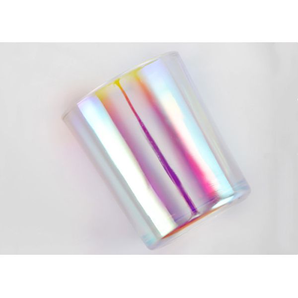 Electroplated Colorful Iridescent Plating Glass Creative Candle Jars for Scented Candle Making