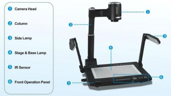 Quality Wireless Desktop Document Camera / Classroom Visualiser for Teachers 720p , LED Side Lamp for sale