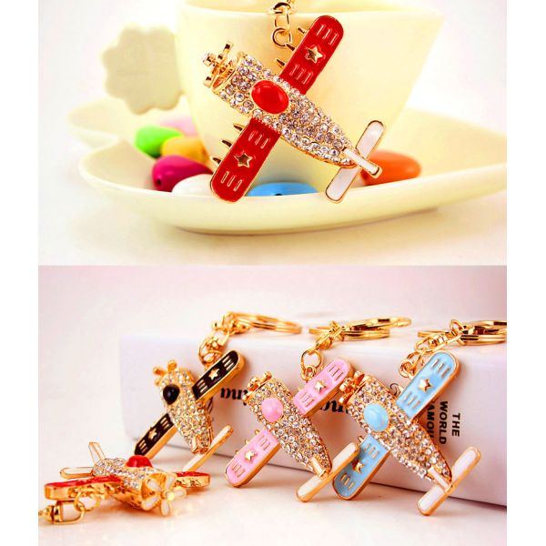 motorcycle Rhinestone Key Chain 6cm x 6cm Luxury Crystal Pendant