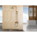 China ROVATE Gold Polished Copper Luxury Shower System 3 Functions Water Flow for sale
