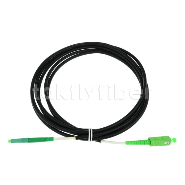 Telecom Grade CPR Dca Certified 4.5mm Double Shealth Fiber Optic Patchcord SM G657AB3 LSZH Black Jacket SCAPC To LCAPC