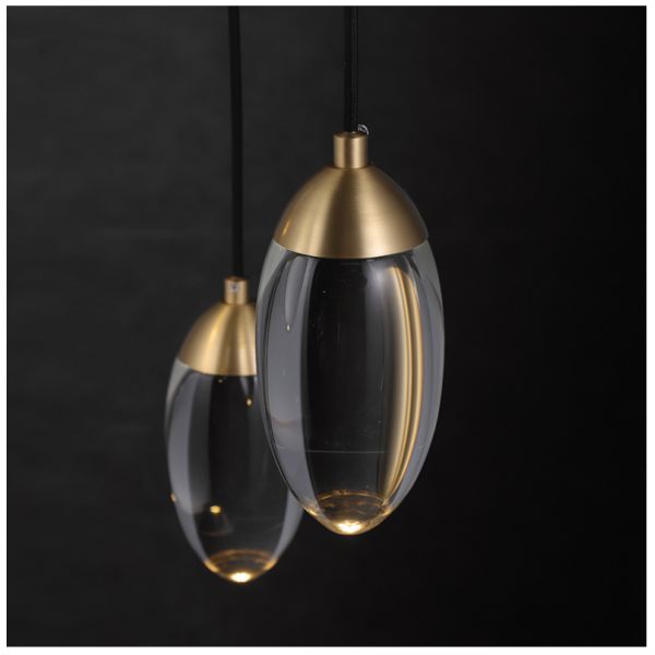 Nordic Modern Light Luxury Diamond Led Glass Chandelier copper pendant lights(WH-GP-114)