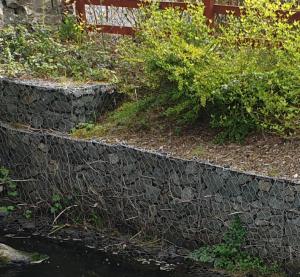China PVC Coated Galvanized Wire Mesh Gabion Box 1*1*1 M Green For Rock Fall Protection on sale
