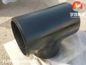 China ASTM A234 GR WP11 Butt Weld Equal Tee Black Coated Pipe Fitting on sale