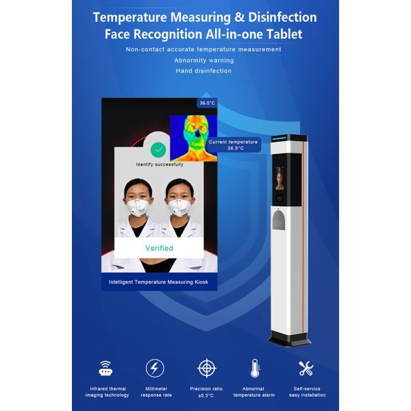 LKS TM001X Face Recognition Thermometer 1000ml Hands Free Soap Dispenser