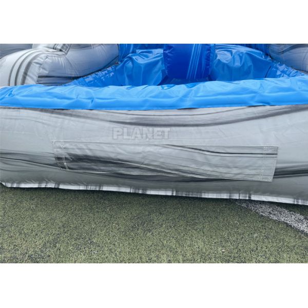 Marble Color 0.55mm PVC Inflatable Water Slide With Pool