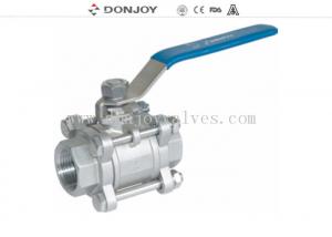 China Stainless steel 3pcs industrial full port Ball valve With  Female Thread on sale