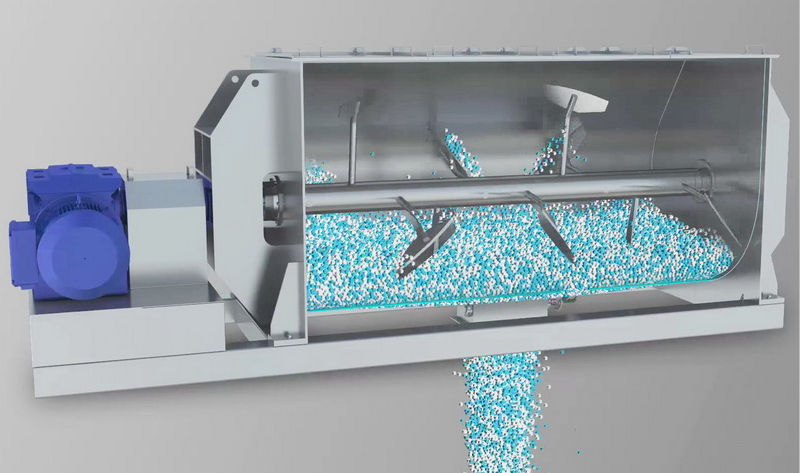 High Moisture Single Shaft Paddle Mixer / Granular Mixer For Wet Powder