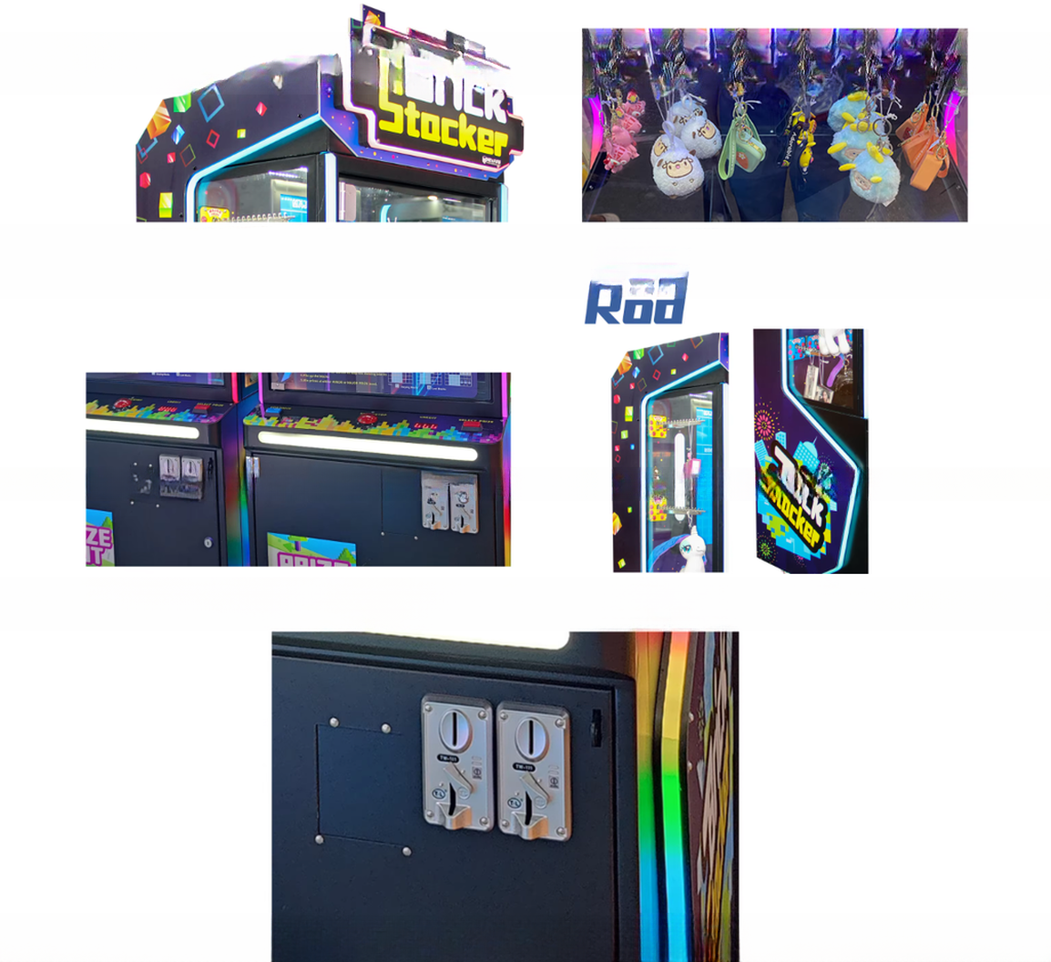 Coin Operated Prize Brick Stacker Game Arcade Machine With All Kinds Of Plugs