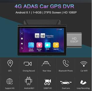 Android IPS 4G Car DVR Built In GPS Navigator WIFI Remote Monitoring Video Recorder