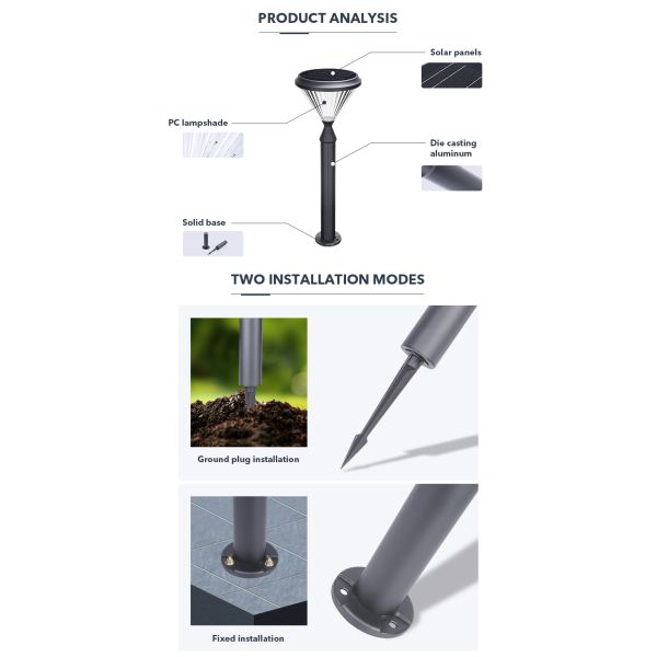 Durable LED Solar Pathway Lights For Yard Landscape Decoration 3000k 6000k