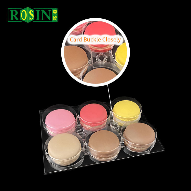 PET Macaron Blister Packaging Slide Base And Lid Portable With Separate Design
