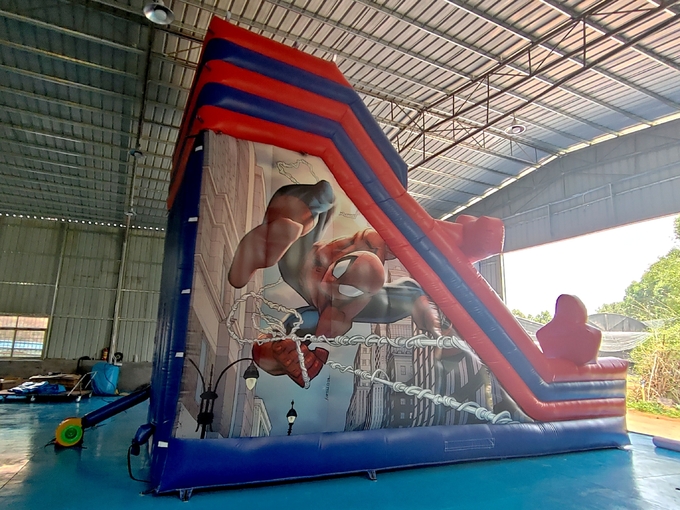 Commercial Grade Inflatable High Slide Spider-Man Hero Cartoon Figure Inflatable Slide For Party Rental For Kids
