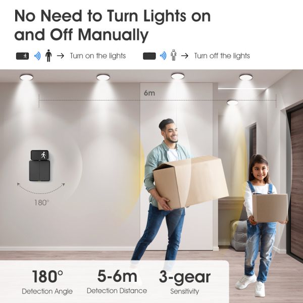 WiFi Human Presence Sensor 24GHz with Tuya App Control, Breathing Light Design, Millimeter Wave Motion Detection, and Enhanced Smart Home Integration