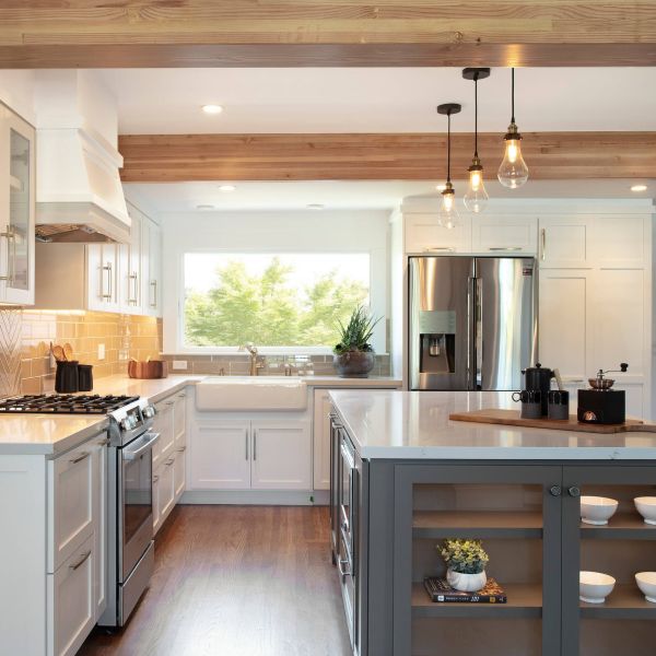 Customized White Grey Shaker Solid Wood Cupboard With Pull Out Kitchen Drawer