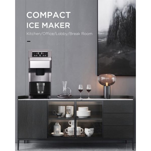 Ice Maker 35kg Countertop Water Dispensers Automatic Bullet Nugget Ice Block Making Machines for Business Commercial Home