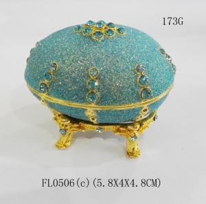 Wholesale Smart Design Faberge Egg Jewelry Box Pewter Enamel Trinket Box Easter Gift from china suppliers