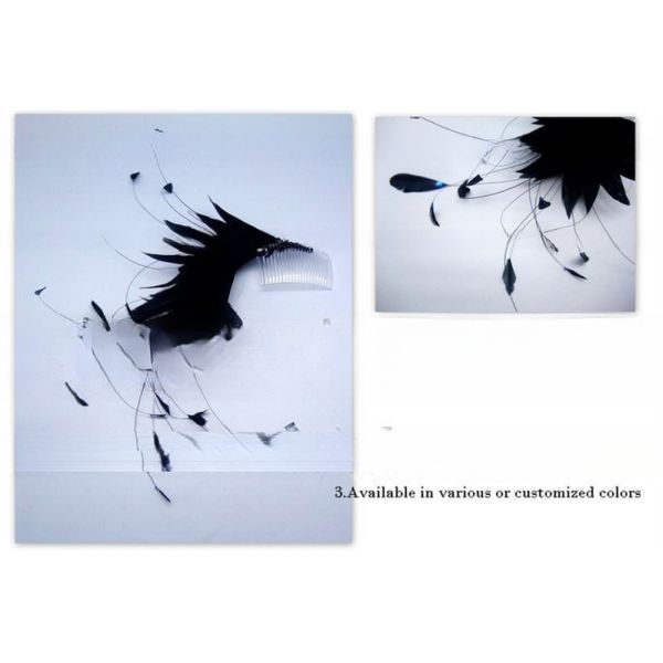 Stripped Goose Flower Feather Headband , Year Occasion Feather Flower Crown