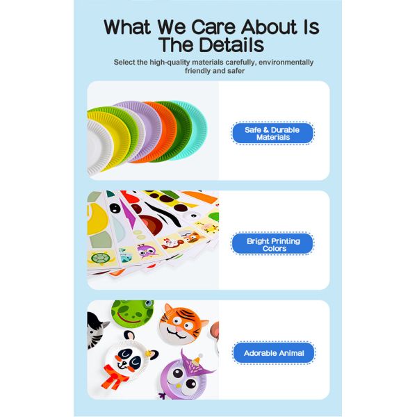 Creative DIY Animal Crafts Paper Plate Kit For Preschool 3-8 Years Kids 4
