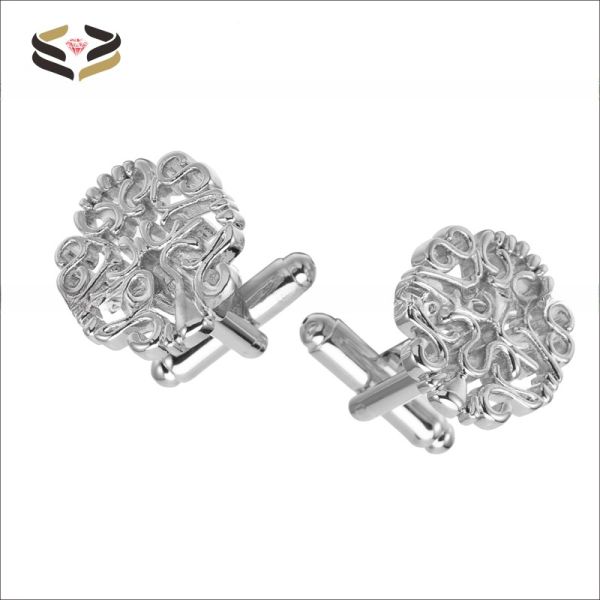 Hollow Out Flower Cufflinks Tie Clip For Men Tuxedo Shirt Regular Wedding Business