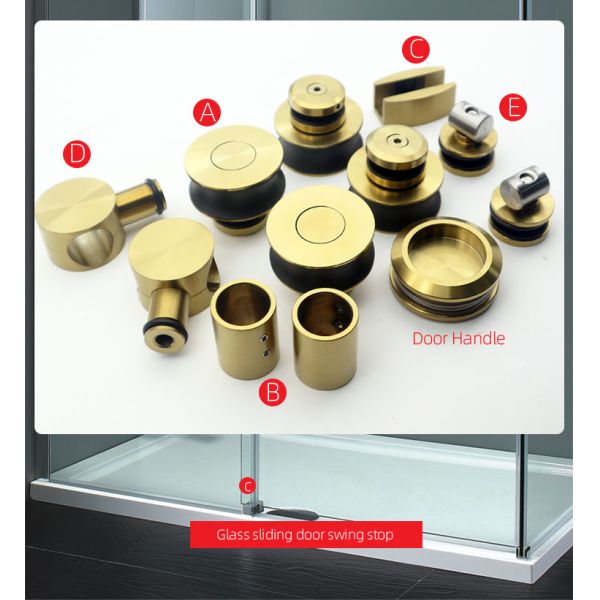 Sliding Golden Bathroom Fittings Accessories Kit for Door Satin/Polish/Matt Black Finish