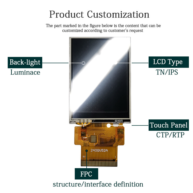 ST7789V 2.4in Tft LCD Display Module RGB Vertical Stripe Colour RoHS SPI
