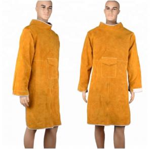 Wholesale Durable Cow Leather Welding Clothes Long Coat Apron Protection Clothes PPE Safety Wear from china suppliers