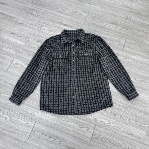 Buy cheap Custom Casual Wool Winter Button Up Work Jacket Polo Shirt Oversized Long Sleeve from wholesalers