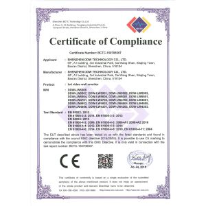 SHENZHEN DDW TECHNOLOGY CO.,LTD Certifications
