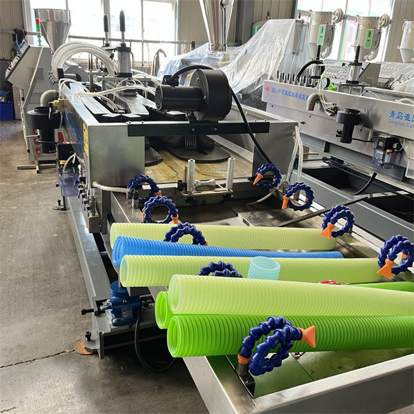 Double Wall Corrugated Pipe Extrusion Machinery For Sewer / Drainage Applications