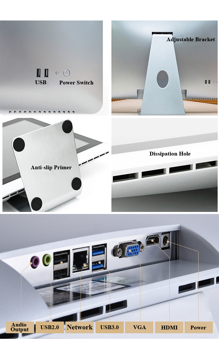 Sample 2021 22 27" Core I3 I5 I7 Barebone AIO Computer With 8GB Video Memory and Office