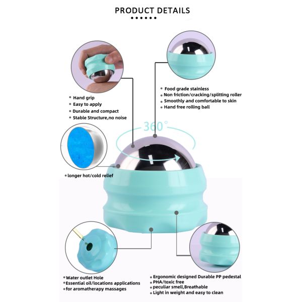 Skyringe Cold Roller Massage Ball Relief pain Easy Carry With Ice Gel