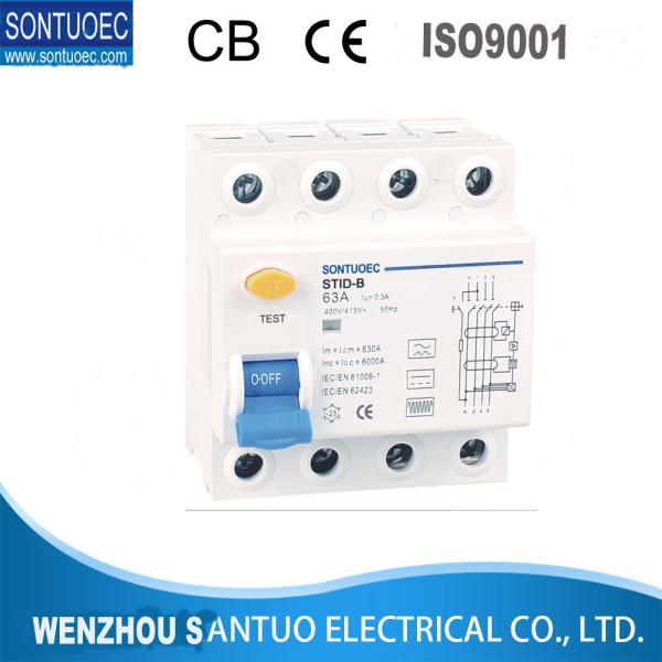 Quality 4 Pole B model RCCB Residual Current Circuit Breaker RCCB , 6KA Smart Circuit Breaker  for sale