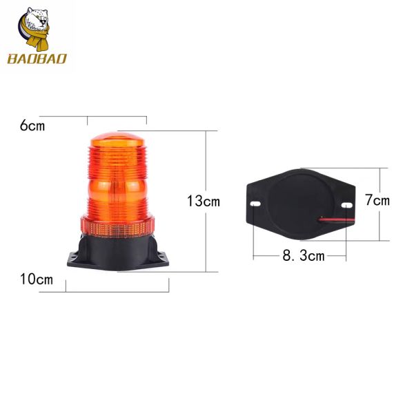 Red Blue Flash 24V Universal Rotating Blaster Warning LED Light