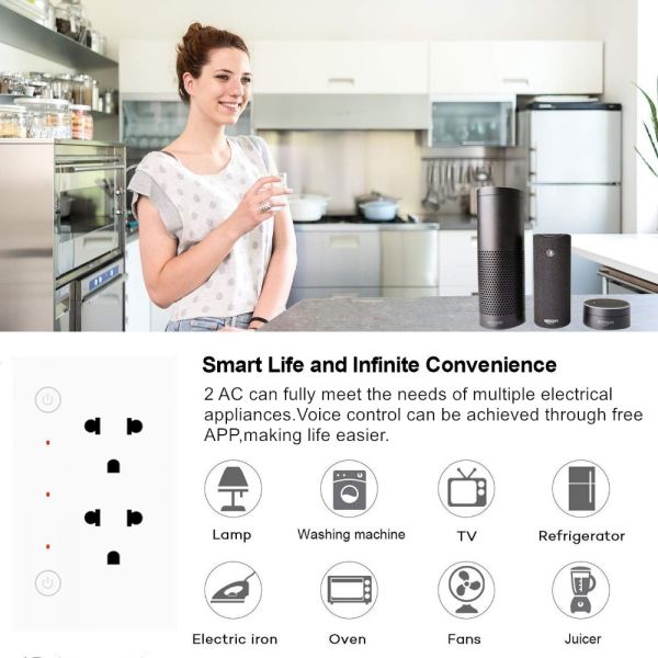 Smart Switch Socket White Dual Usb Super Charging Port 16A Wireless Remote Control Charging Electric Timer