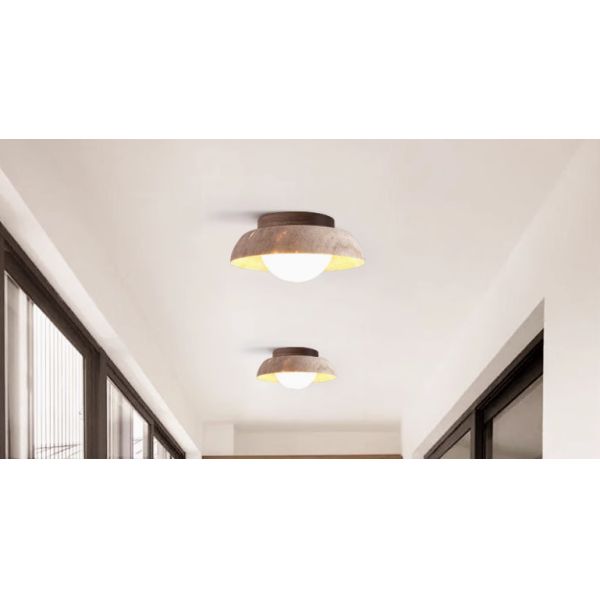 Yellow cave stone ancient style corridor balcony ceiling lamp retro wabi-sabi style cloakroom entrance hallway small lamp