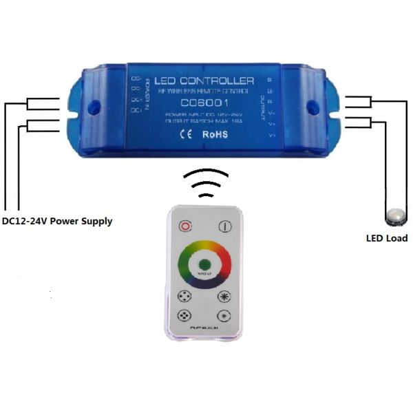 Constant Voltage RGB RF Wireless LED Controller With 17 Preseted Modes DC12V - 24V