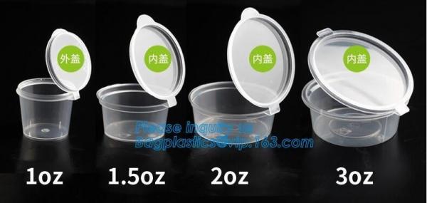 Quality Disposable mini plastic jelly cup PP sauce cup,PS Sauce Cup,Transparent PP Plastic Square Portion Sampling Sauce Cup wit for sale