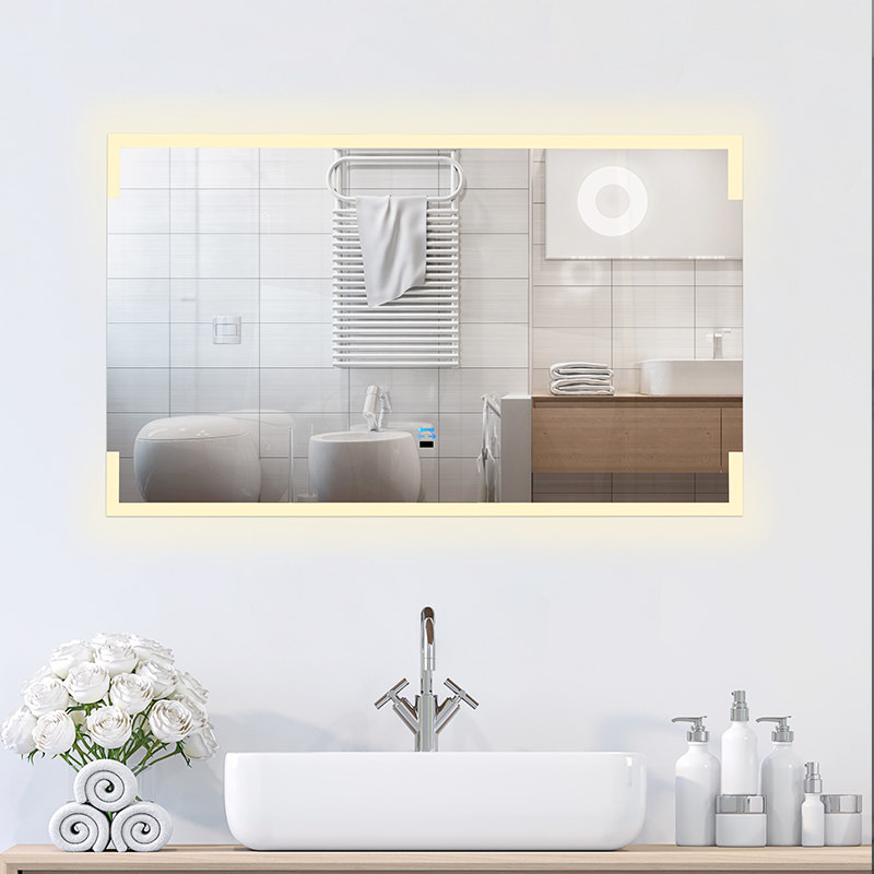 LED Ambient Light - Equipped Rectangular Bathroom Mirror: Creating an Exquisite