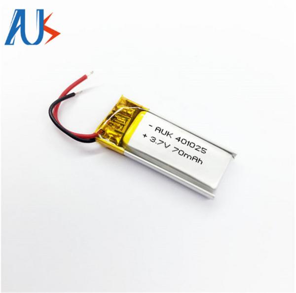 Quality 3.7V 70mAh Lithium Polymer Battery 401025 Lithium Ion Batteries for sale